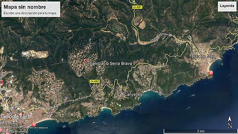 Land for sale in the urbanization Serra Brava near Lloret de Mar.