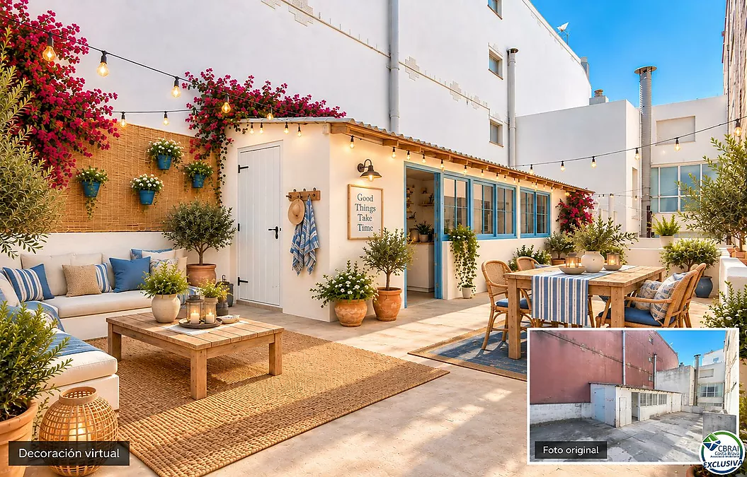 Apartment with Large Private Terrace and Building Extension Rights in the Historic Centre of Roses
