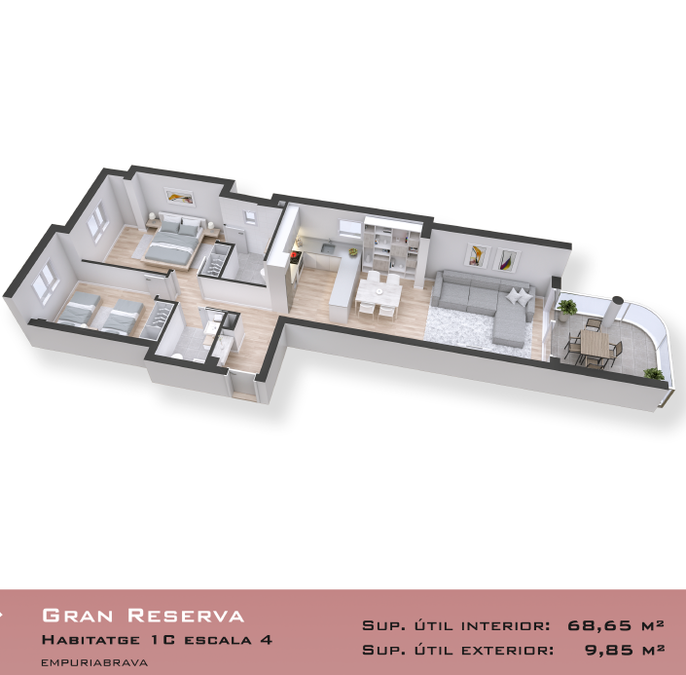 Neue Entwicklung von Wohnungen zum Verkauf im Zentrum von Empuriabrava, mit einem oder zwei Schlafzimmern.