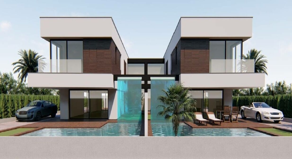 New project of two houses in Empuriabrava for sale, privileged area, swimming pool, garage