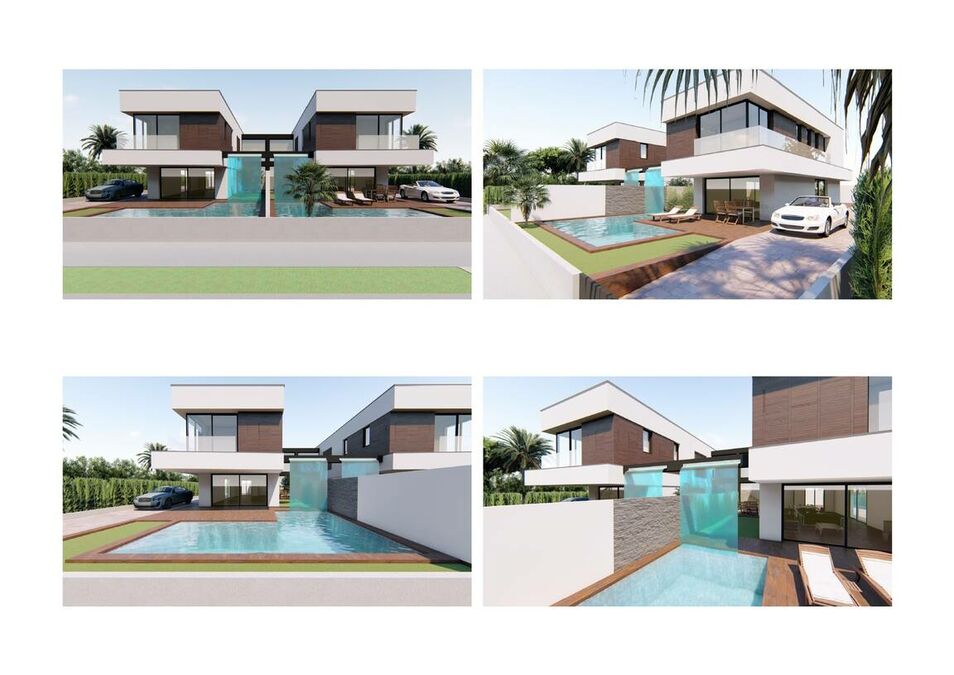 New project of two houses in Empuriabrava for sale, privileged area, swimming pool, garage