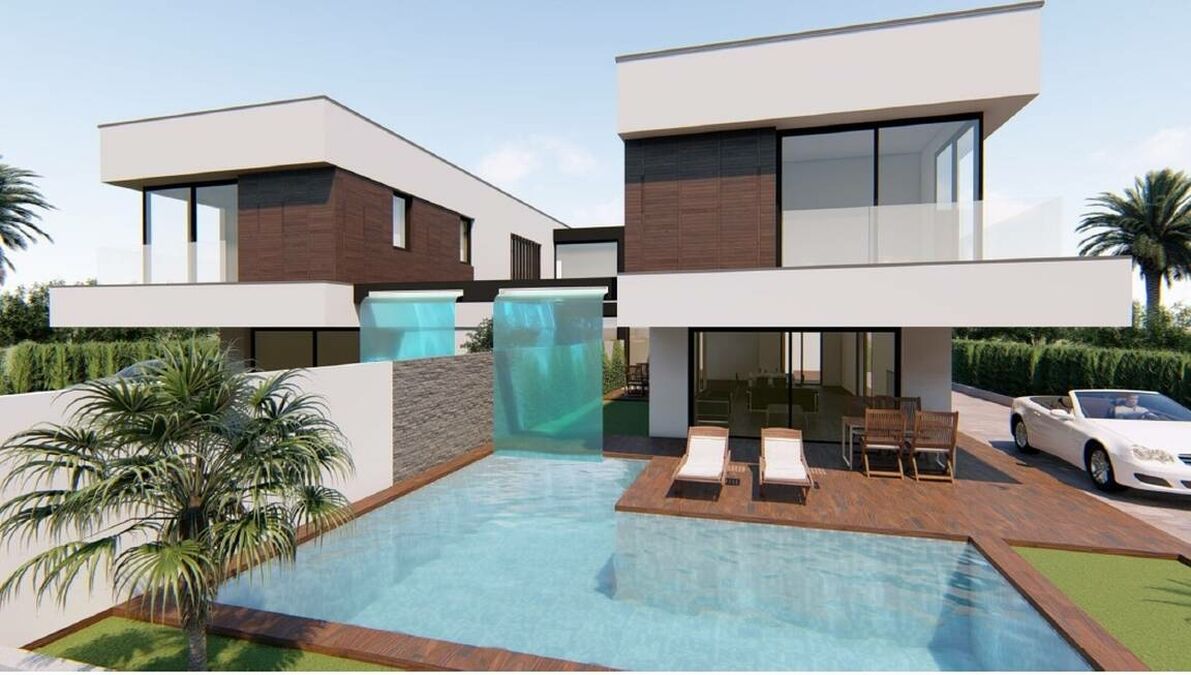 Neues Projekt von zwei Häusern in Empuriabrava zu verkaufen, privilegierte Gegend, Schwimmbad, Garage.